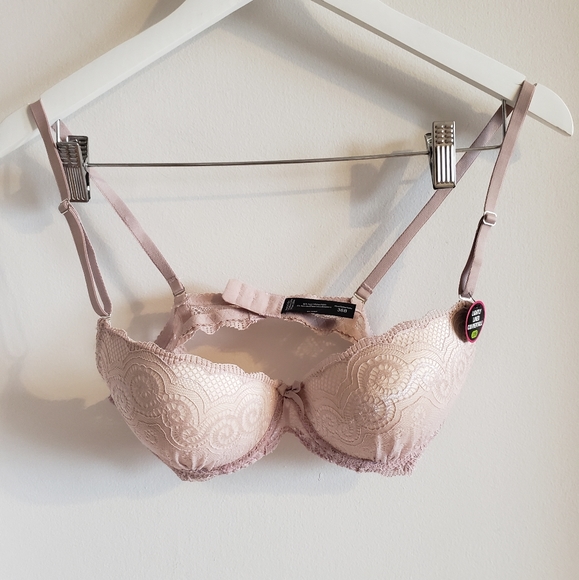 Rene Rofé Rose Pretty Lace Slight Padded Wire Bra Single Clasp Women's 36B NWOT - Picture 9 of 11